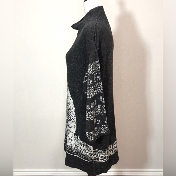 Vintage Neiman Marcus MSSP whimsical gray sweater/mini dress. Size 1 - Picture 2 of 7